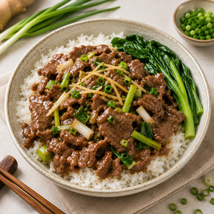 Ginger Scallion Beef Rice